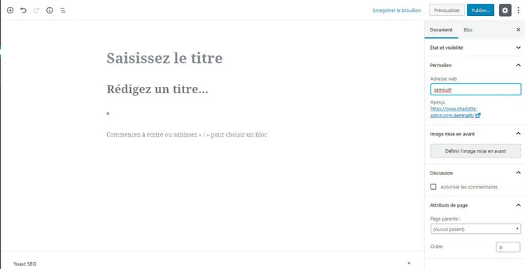 Trouver les options du document
