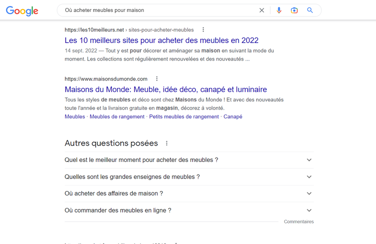 Recherche d'un sujet sur Google