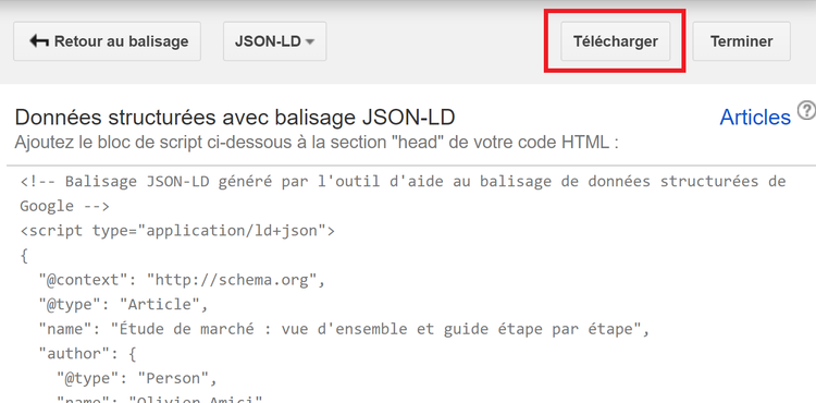 Outil d'aide au balisage, télécharger le balisage