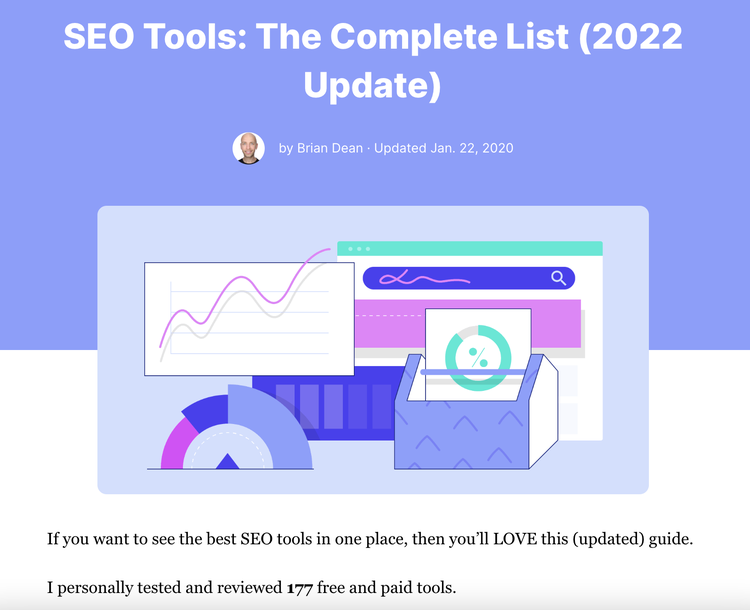 Liste complète d'outils SEO de Backlinko