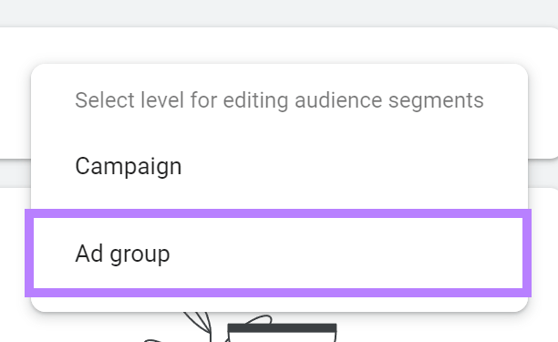 Option « Groupe d'annonces » mise en évidence