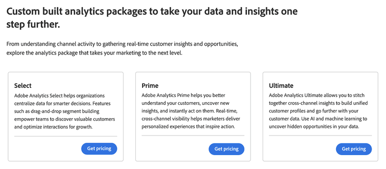 Tarifs d’Adobe Analytics
