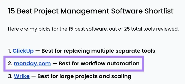 « Monday.com » est cité dans un article de blog comme le meilleur outil de gestion de projet pour l'automatisation des flux de travail.