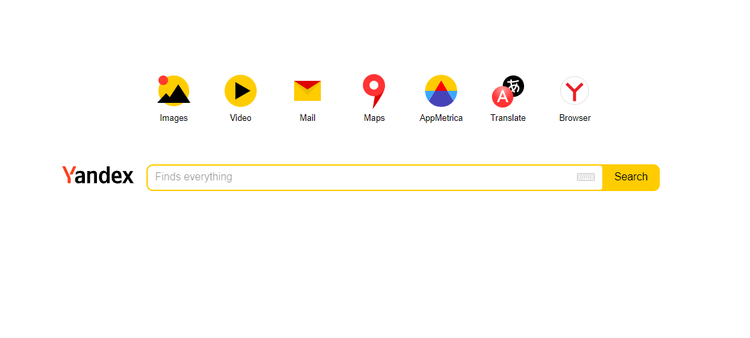 moteur de recherche Yandex