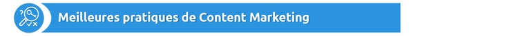 Infographie: Meilleures pratiques Content Marketing