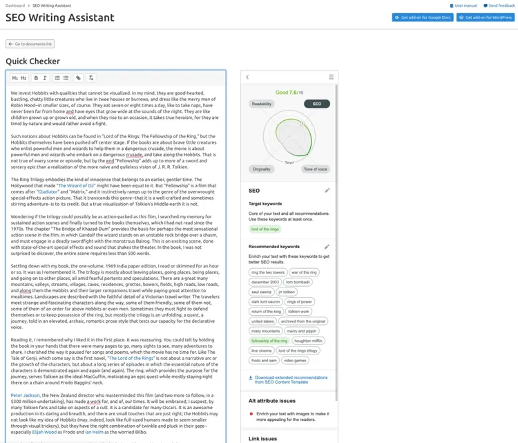 Semrush SEO Writing Assistant