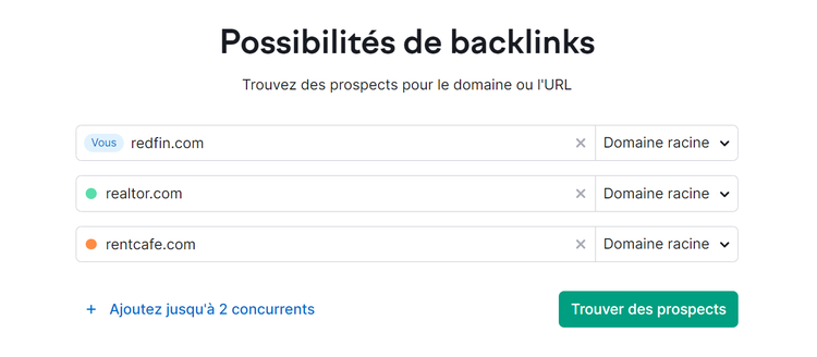 Possibilités de backlinks