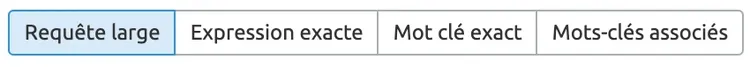 modificateurs de correspondance