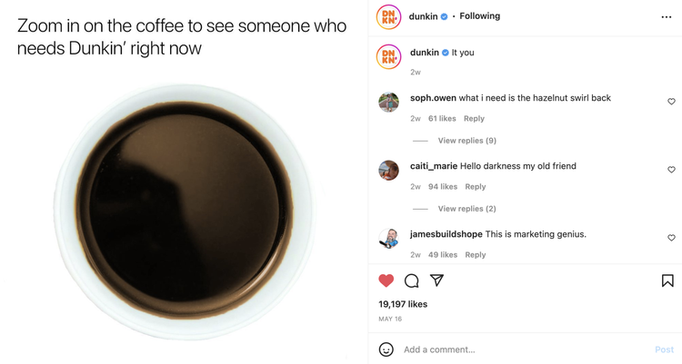 post Instagram de Dunkin