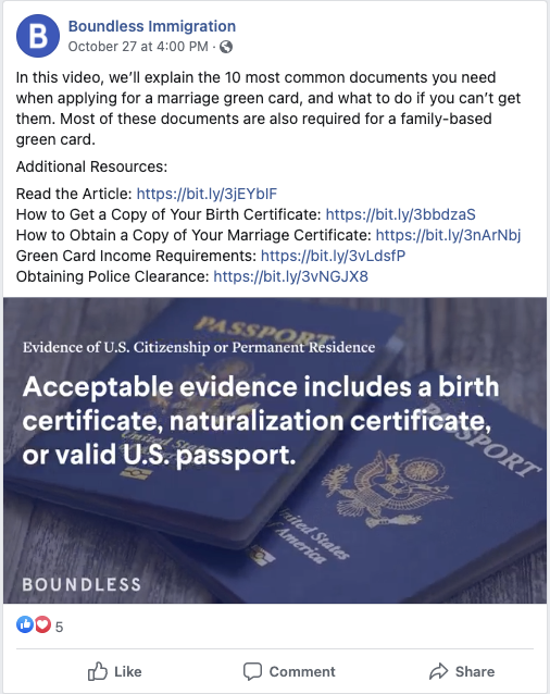 Promotion de pilier de contenu : guide de Boundless - Facebook