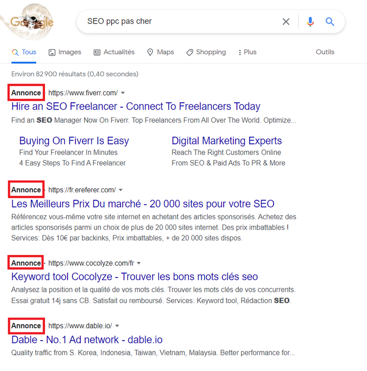 Google annonces