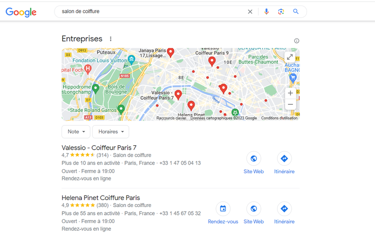 pack local pour les salons de coiffure de Paris