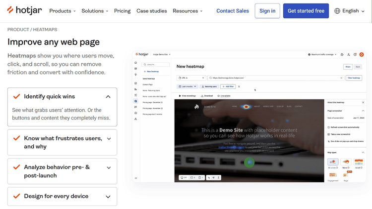 Site web de Hotjar
