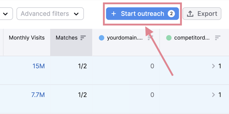 Commence à faire de la sensibilisation avec l'outil backlink gap