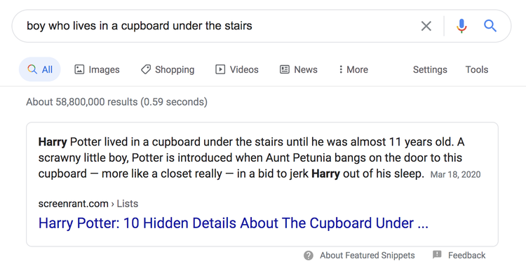 boy who lives in a cupboard under the stairs