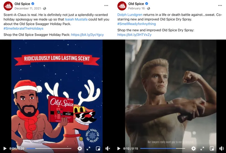 Old Spice : posts Facebook