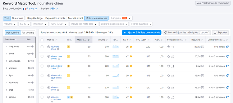 Keyword Magic Tool