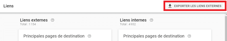 Exporter les liens externes dans la Google Search Console