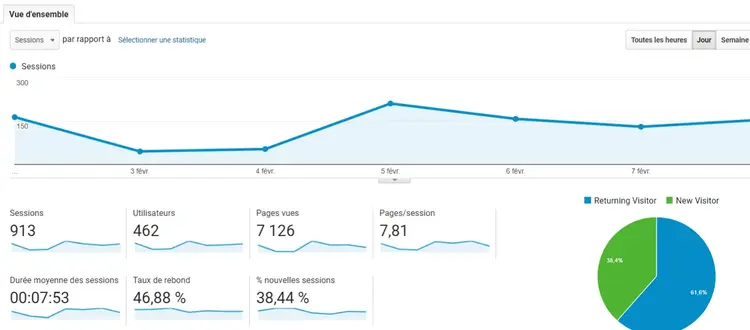 Google Analytics, Accueil