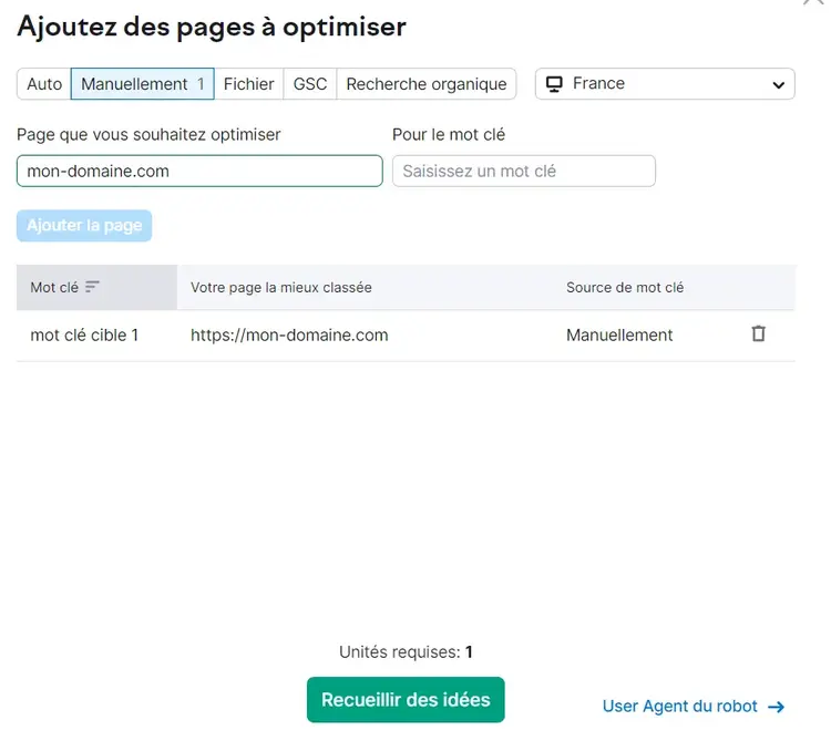 Configuration de On Page SEO Checker
