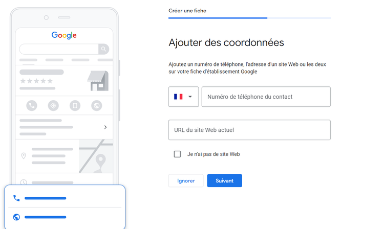 Google Business Profile - Ajoutez vos coordonnées