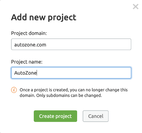 Audit de site, ajouter un projet