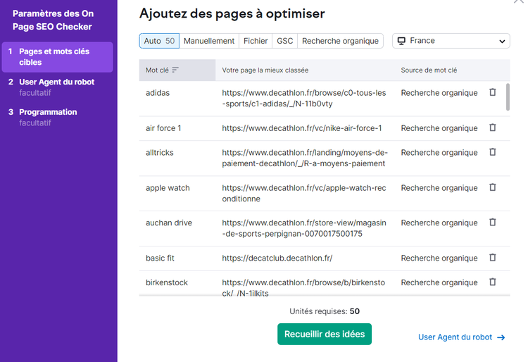 Paramétrer On Page SEO Checker