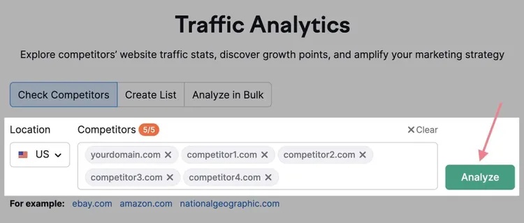 traffic analytics - comparer les concurrents