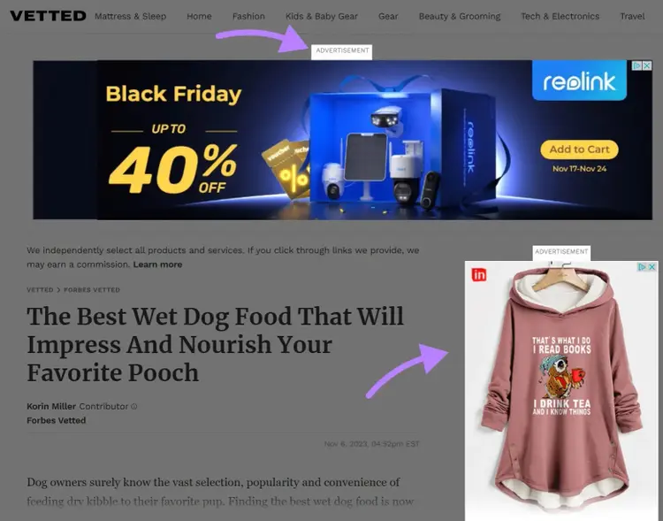 Afficher des publicités sur un site média