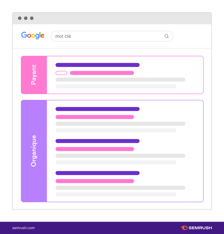 Résultats SERP - organique et payant