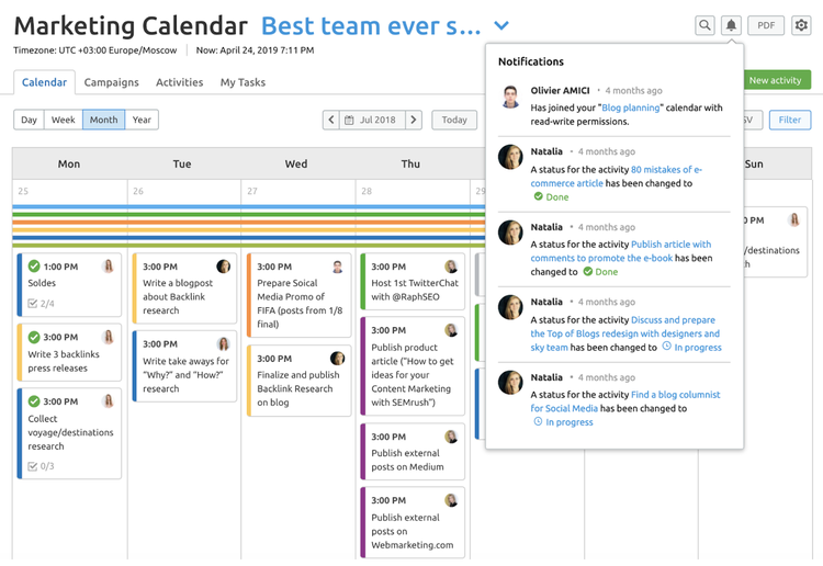 calendrier