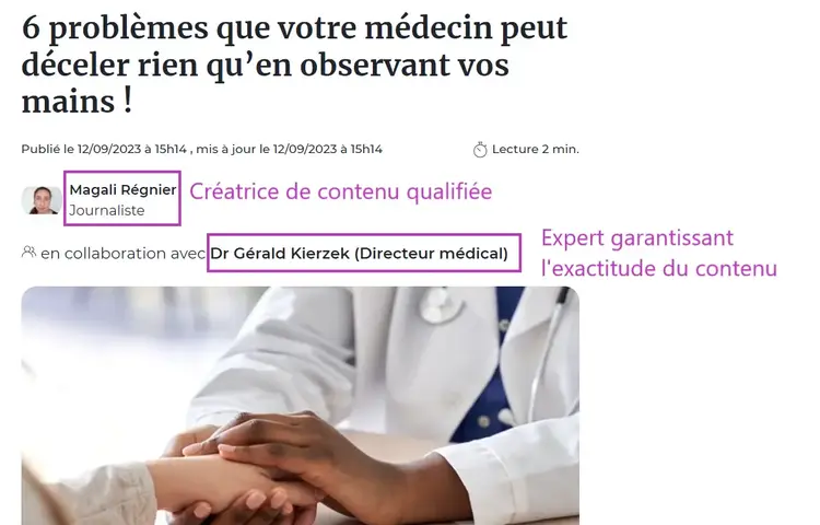 Doctissimo, article, rédacteurs experts