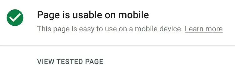 Message « La page est adaptée aux mobiles » dans les résultats du test Google pour l'ergonomie mobile