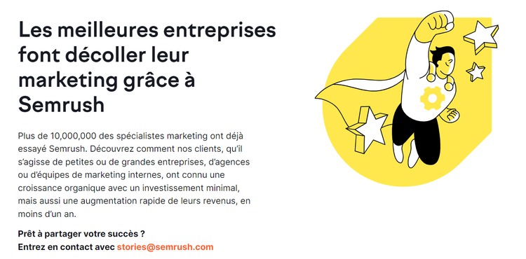 Page Success Stories de Semrush