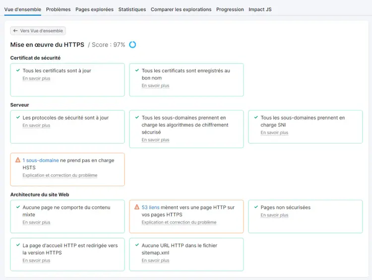 Rapport sur l'implémentation du HTTPS dans Audit de site