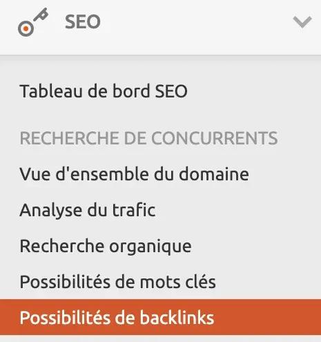 Possibilités de backlinks