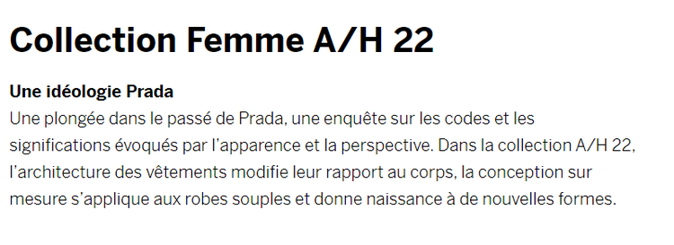 Prada, ton de voix formel