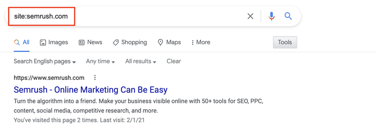 recherche « site:votresite.com » sur Google
