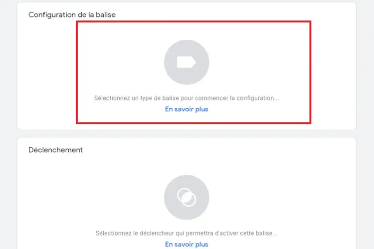 Configuration de la balise dans Google Tag Manager