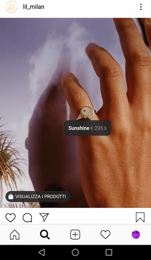 Esempio di post shoppable su Instagram