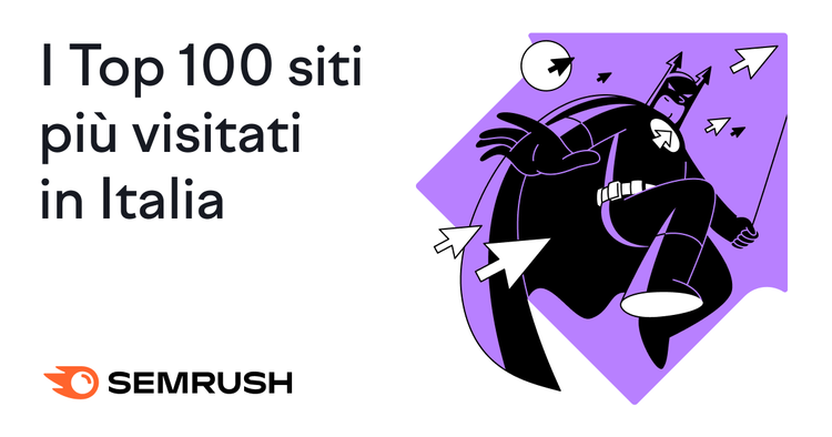 Illustrazione I Top 100 siti visitati Italia con logo Semrush