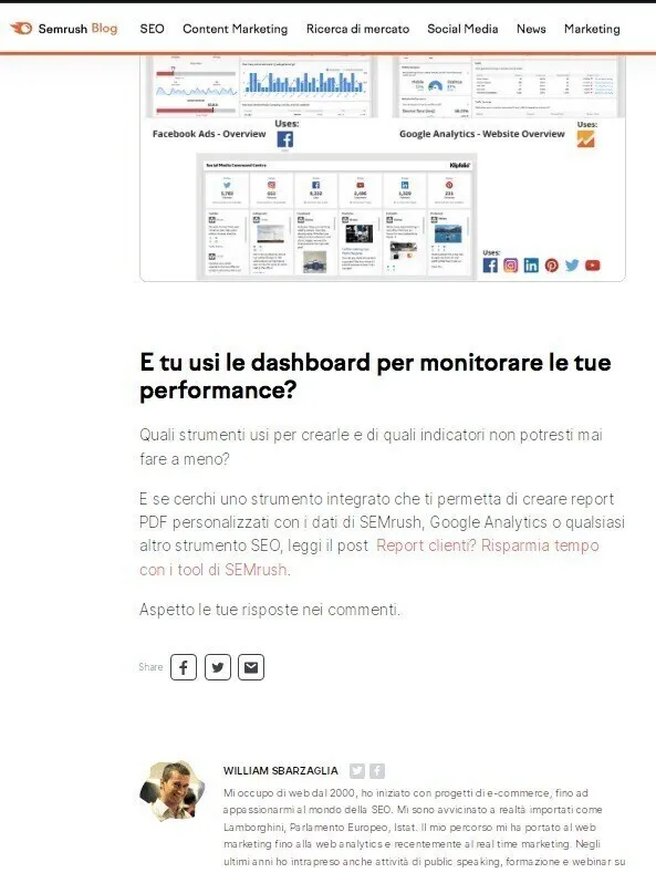 Dashboard di monitoraggio con Facebook Ads, Google Analytics e Klokki