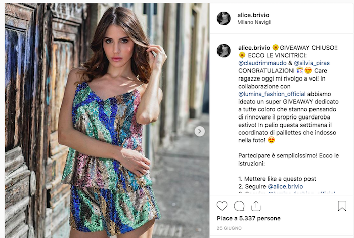 Giveaway chiuso: come annunciare i vincitori (esempio)