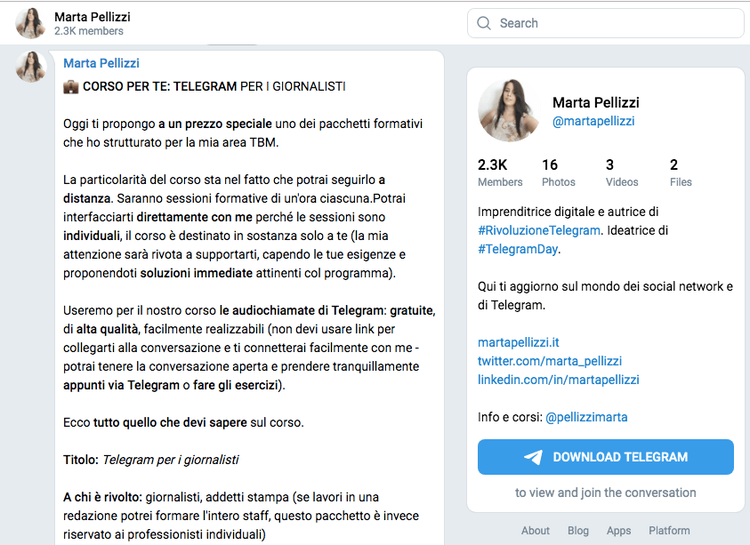 Uno dei più interessanti canali Telegram dedicati ai social media