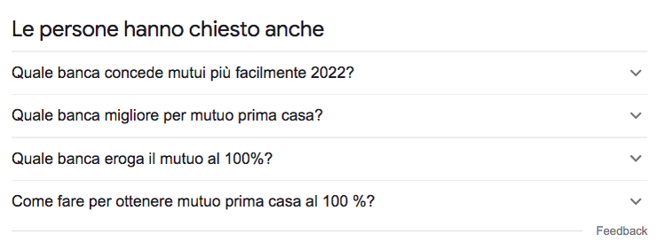 Google SERP: sezione 'Le persone hanno chiesto anche'