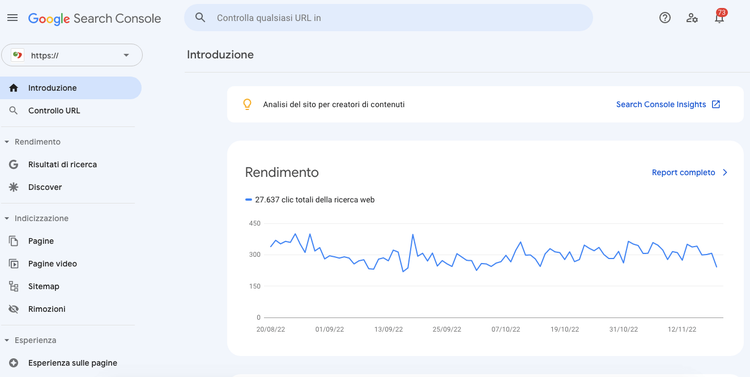 Google Search Console sezione Sitemap opzione aggiunta