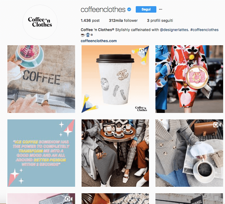 Account Instagram di Coffee ‘N Clothes