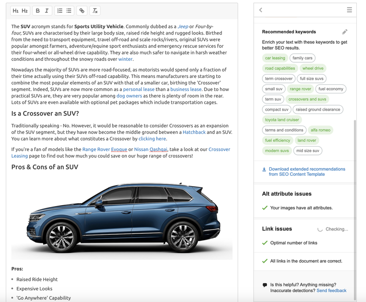 seo writing assistant tool
