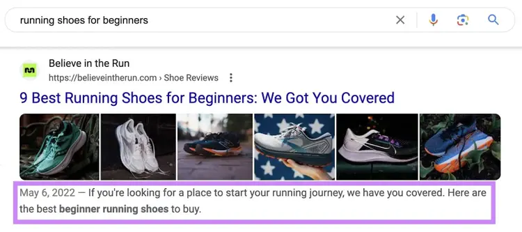 Una meta description su SERP