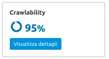 Site Audit Crawlability indicator showing 95% score with details button